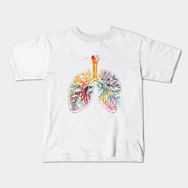 Anatomical Lungs Kids T-Shirt by erzebeth